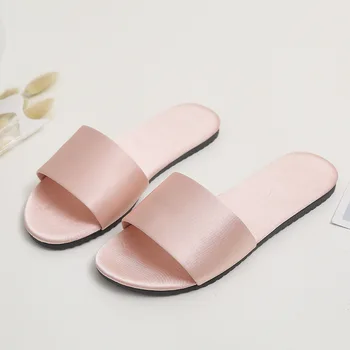 Letnie damskie kapcie wysokiej jakości moda satyna strona Główna odkryty japonki Damskie buty Damski pantofel