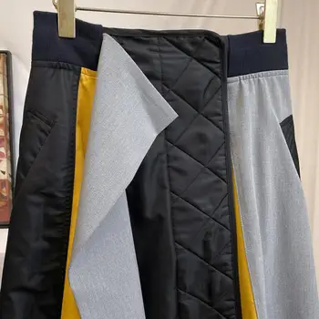 GetSpring Damska Spódnica Z Elastycznej Talii Temat Asymetryczne Spódnice Kolorystyka Długa Spódnica Patchwork Nieregularne Jesienne Spódnice 2020