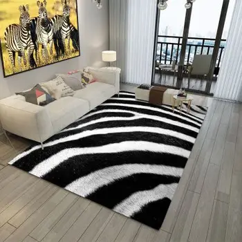 Moda kreatywny 3D lampart / zebra / Krowa /Tygrys wzór dywan zwierząt futro druku dywan dywan do salonu, dywany dywany