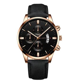 2020 relogio masculino zegarek moda męska sportowa skrzynia ze stali nierdzewnej skórzany pasek zegarek Kwarcowy biznes zegarek reloj hombre