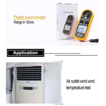 Przenośny anemometr wiatromierz, termometr GM816 czujnik prędkości wiatru metr Ветрометр 30 m/s LCD cyfrowy anemometr ręczny