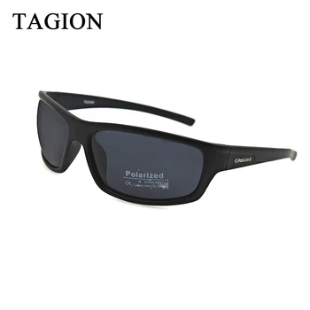 2018 TAGION Męskie sportowe okulary polaryzacyjne UV400 zewnętrzne punkty jazdy soczewki czarne okulary bez pudełka TG5104