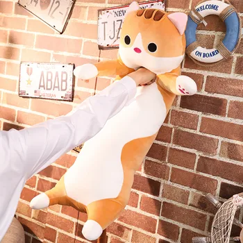 1 60/90 cm długa kot poduszka pluszowe zabawki miękkie poduszki nadziewane zwierząt lalka sen sofa wystrój sypialni Kawaii piękne prezenty dla dzieci