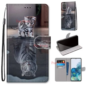 Pokrowiec skórzany portfel dla Samsung Galaxy S20 Plus A01 21 51 71 A10 20 30 50 S A20E kolorowe etui do telefonu S20 Ultra case