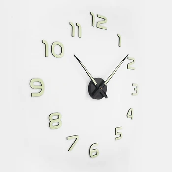 3D DIY świecące zegar ścienny duży zegar Zegar Horloge akrylowe Lustrzane naklejki kwarcowy Duvar Saat Klock nowoczesne głupie zegar ścienny