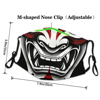 Biały Czerwony Okami Kitsune Kabuki Japoński One Demon Maska Anty-Kurz Wielokrotnego Użytku Samuraj Tatuaż Maska Do Twarzy Mężczyzny Respirator Usta Муфель