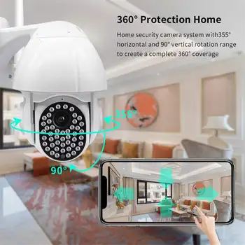 1080P Home Security PTZ kamera IP dwukierunkowe audio Bezprzewodowa mini kamera zewnętrzne widzenie w nocy, CCTV WiFi kamera monitor