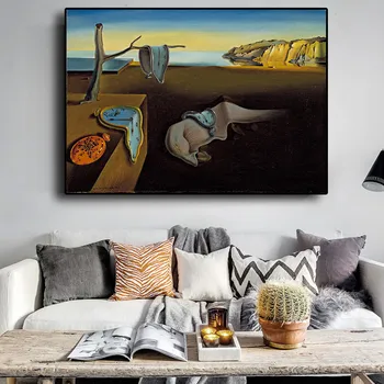 Salvador Dali Stałość godzin pamięci surrealistyczne malarstwo olejne na płótnie plakat drukowanie Куадрос uchwyt sztuka obraz do salonu