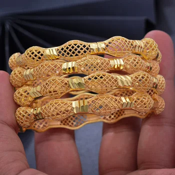 4szt złoty kolor bransoletki dla kobiet bliskiego wschodu biżuteria nowy arabski/Dubaj złoty kolor bransoletki bransoletka biżuteria mogą otworzyć bransoletki