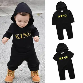 Gorąca dziecięca Baby Boy's body z długim rękawem dzieci One-Pieces King kombinezon body odzież stroje