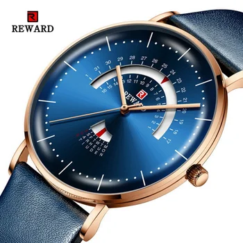 Nowe luksusowe zegarki męskie skóra Relogio nagroda stal Saati wodoodporne mężczyzna zegarka kalendarz tydzień zegarek Reloj Hombre zegarek