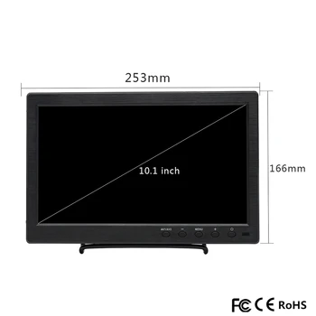 10,1-calowy ekran dotykowy IPS przenośny monitor HD 1280x800 kolorowy wyświetlacz ekran z AV/VGA/HDMI/USB do PC bezpieczeństwa kamery cctv