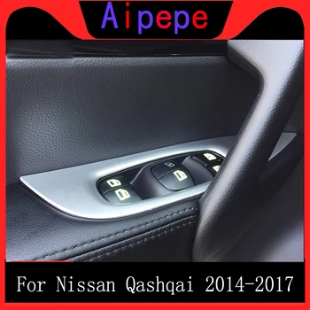 Nissan Qashqai 2016 2017 stylizacji samochodów ABS chrom podłokietnik drzwi okno przełącznik panel pokrywa wykończenie ładunku upadku