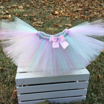 Wielobarwne spódnice opakowania dla dziewczyn dla Dzieci koronki i baletowe spódniczki tutu z różową wstążką łuk dziecięcy kostium na Urodziny spódnice tkaniny