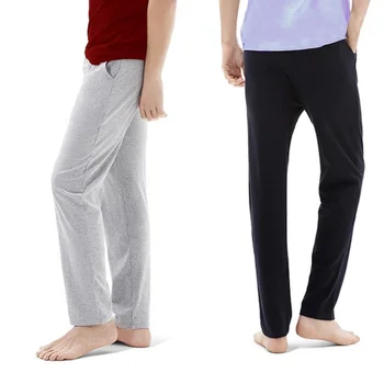 Mężczyźni nowa moda spodnie od piżamy bawełniane cienkie wolny losowy rozmiar koszula nocna spodnie wysoka talia salon piżamy sleepdress