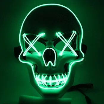 Halloween LED Mask Halloween Party Maskowy Masquerade Masks DJ Party Light Up Masks Glow In Dark Neon Mask hot