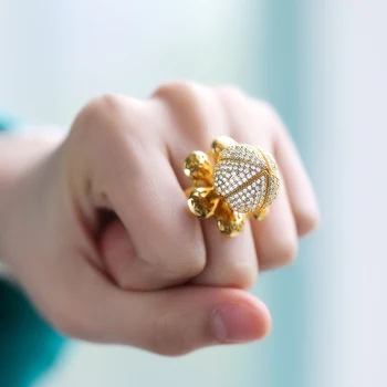 Regulowany twórczy kwitnący kwiat pierścień dla kobiet piękne moda pierścień Walentynki rocznica biżuteria prezent
