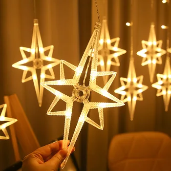 220V Polaris Lamp Led String Lights świąteczne dekoracje dla domu wyposażenie pokoju zasłony fantastyczny wianek Navidad Natal Decor Nowy rok 2021