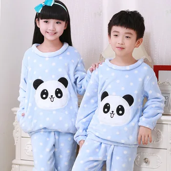 Zimowe Chłopcy Dziewczęta Piżamy Piżamy Zestaw Kreskówka Totoro Strona Odzież Garnitur Panda Pełna Rękaw Piżamy Infantil Piżamy Dla Dzieci