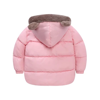 IYEAL chłopiec dziewczynka w dół, bawełna płaszcz podwójna odzież dziecięca kurtka z kapturem aksamitna podszewka dzieci śnieżny garnitur gruba bluza zimowa odzież wierzchnia