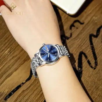WISHDOIT damskie zegarki top marki wodoodporny świetlny klasyczny elegancki zegarek kwarcowy skórzany pasek zegarek damski Relogio Feminino