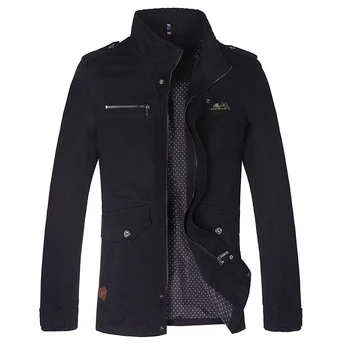 Drop Shipping New Autumn Male Jacket Slim Fit Long Style Military Jacket And Coats, bawełniana kurtka kurtki AXP160
