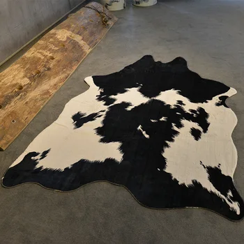 Duży rozmiar uncut kształcie cowhide faux fur dywan 140*200 cm , amerykański styl dekoracyjny sztuczny mech dywanik do podłogi