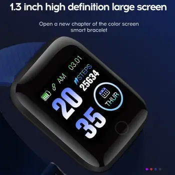 116 PLUS 1.3 in HD Color Screen Smart Bracelet FitPro Solution TP Plastic USB Charging Port Smart Watch Multi-Sports Smart Band