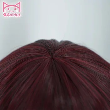 【AniHut】Ruby Rose Peruki Krótkie Czerwone Proste Włosy Syntetyczne Odporne Cosplay Włosy Anime Cosplay Peruka Ruby Rose