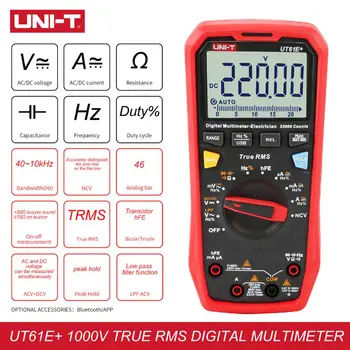 UNIT UT61E+ UT61B+ UT61D+ 1000V True RMS multimetr cyfrowy wyposażony w dźwiękowy i widoczny alarmem