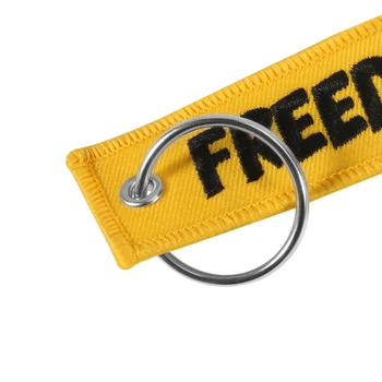 3 szt Wolność breloki dla pojazdów Żółty haft brelok łańcuch dla lotnictwa prezenty moda motocykl brelok biżuteria