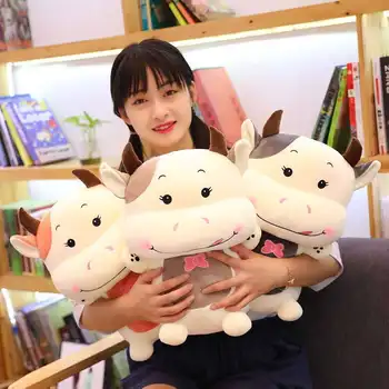 Nowe piękne miłośnicy pluszowe zabawki krowa, zwierzę lalki pluszowe koreański dramat miękkie zabawki dla dzieci urodziny prezent poduszka WJ617