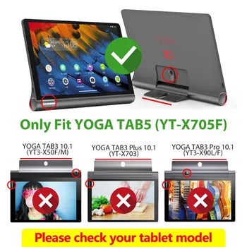 Lenovo Yoga Smart Tab YT-X705F 2019 podstawa Pokrywa Lenovo Yoga Tab 5 10.1 inch case Baby Safe Miękki silikonowy pokrowiec +foliowa uchwyt