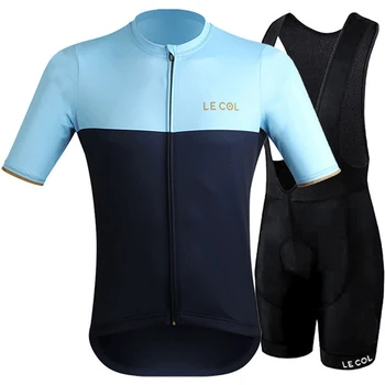 2020 LE COL rower jazda na rowerze odzież dla mężczyzn z krótkim rękawem Jersey zestawy gel pad bib szorty ropa ciclismo Mayo MTB drogowy, jazda na rowerze zestaw