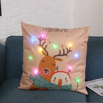 LED Christmas Pillow Case Cartoon Plants Creative Printing Luminous Pillow Cover Home Sofa Table And Chair poduszki dekoracyjne