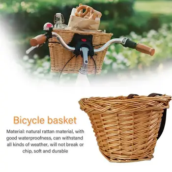 Plac rowerowa koszyk rattan rowerowa kosz naturalna wodoodporna kosz do przechowywania wielofunkcyjny kosz do przechowywania urządzenia