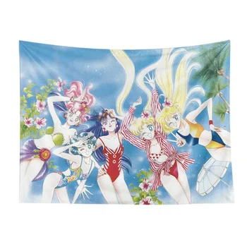 Japonia anime Sailor Moon gobelin ścienny 3D print Indie Mandala tkaniny dekoracyjne wystrój sypialni narzuta na ścianie dywan boho wystrój