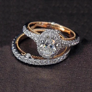 14 K różowe złoto diament pierścionek zaręczynowy dla kobiet Anillos Bizuteria Topaz biżuteria kamień diament Bijoux Femme pierścień biżuteria