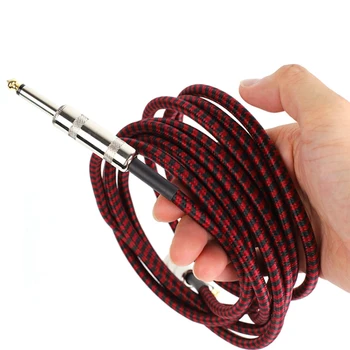 1 metr kabel gitarowy o mężczyzna do mężczyzny przewód przewód przewód drutach 6.35 mm bezpośredni wtyk do nagłośnienia gitary bas