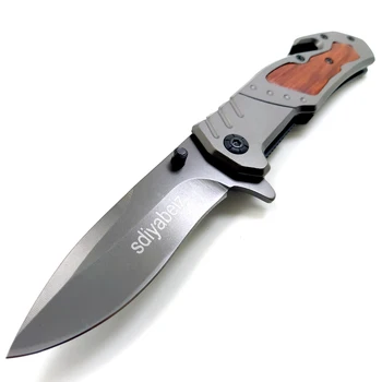 7CR17 Damaszek kieszonkowy nóż składany stal + drewniany uchwyt taktyczny survival noże EDC odkryty polowanie kemping nóż ratownicze narzędzia
