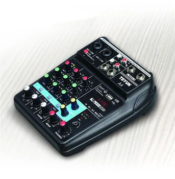Bluetooth USB, Audio Mixer 4 kanały dźwiękowe, stoły mikserskie mini wzmacniacz audio profesjonalny mikser dla DJ, karaoke