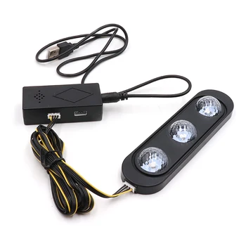 Niscarda 4pcs Car LED Starry Light Foot USB Atmosphere Ambient DJ Mixed Colorful Music Rhythm Sound Voice Control Laserowa lampa
