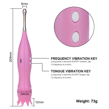 Język wibrator 12 trybów kobieta Мастуртор orgazm stymulacja punktu G lizanie łechtaczki stymulacja sutków dorosłych sex zabawki dla kobiet