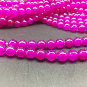 1 wątek jasno-różowe Agaty koraliki DIY 4-12 mm okrągły kamień koraliki handmade damskie biżuteria montażu bransoletka kolczyki zestaw akcesoriów