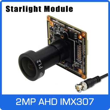 Starlight 1080P AHD Module Camera Board with IMX307 and F1.2 4mm Lens UTC Coaxial OSD Control Colorful Nightvision